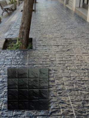 Loseta para vereda Adoquin Desfasado Negro 40x40x1,7cm. Precio por M2.