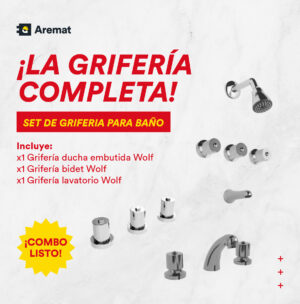 Combo GRIFERÍA Roca Wolf volante redondo