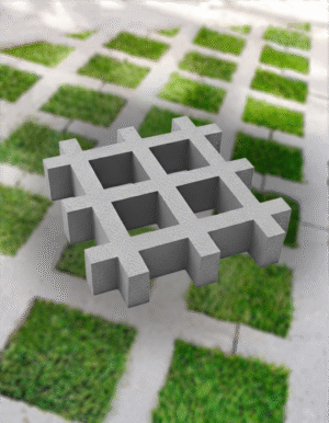 Loseta Paver Green ceniza para césped 44x44x8cm