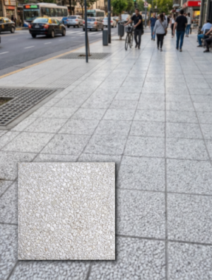 Loseta para vereda Blanco Fondo Gris 40x40x2,6cm. Precio por M2.