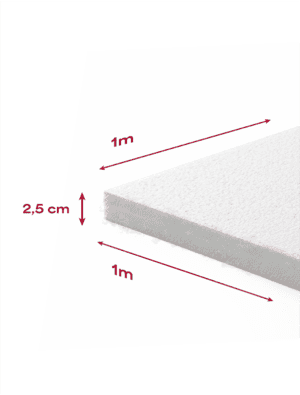 Plancha Telgopor 1x1x2,5cm